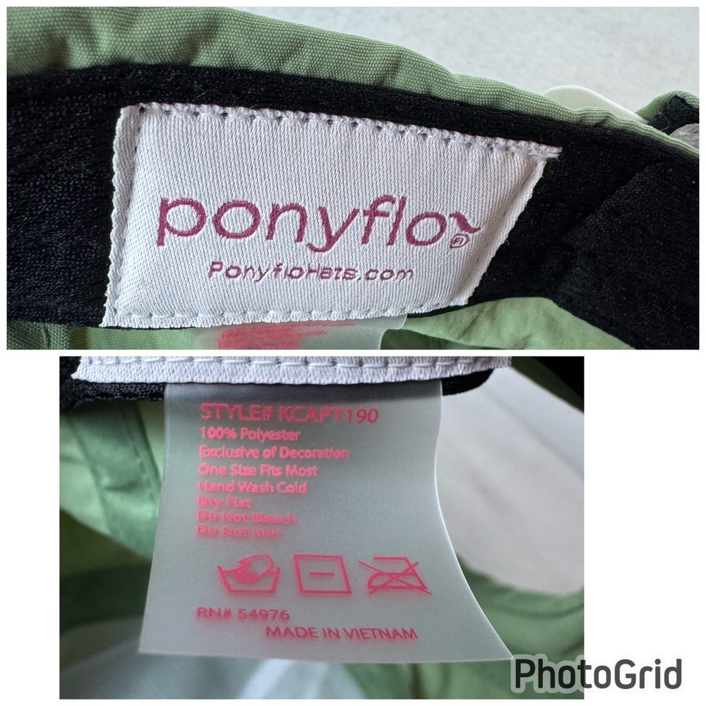 Ponyflo Ariana Performance Hat Green Ponytail Baseball Cap Athletic KCAPT190 - Picture 2 of 7